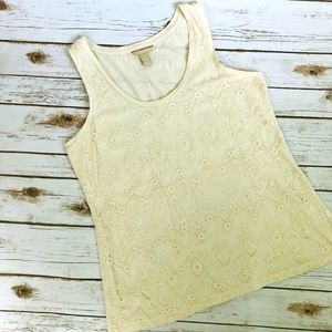 Banana Republic Cream Lace Tank Blouse | Size L